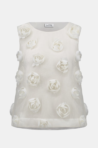 Novelty Sleeveless Top With 3D Floral Embroidery 261220
