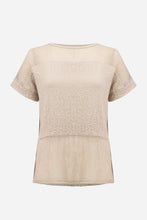 Load image into Gallery viewer, Seersucker and Mesh Boxy Top With Boat Neckline 261247
