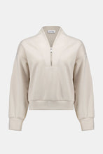 Load image into Gallery viewer, Scuba Jersey Boxy Sweatshirt With High Collar and Front Zipper 261610
