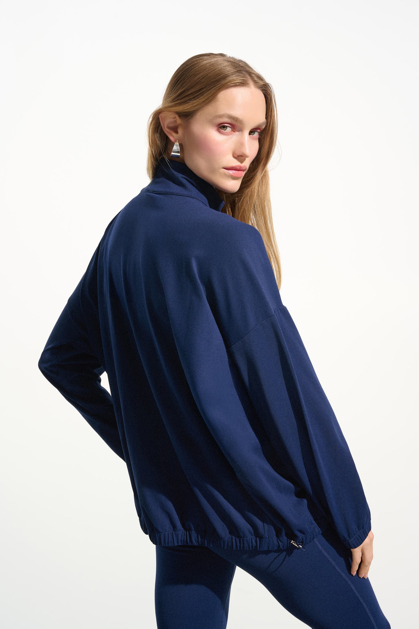 Stretch Nylon Boxy Mock Neck Outdoor Jacket 261647