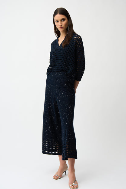 Cotton Blend Open Stitch Boxy Sweater 261925