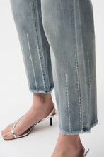 Load image into Gallery viewer, Straight Crop Jeans With Rhinestones 261945
