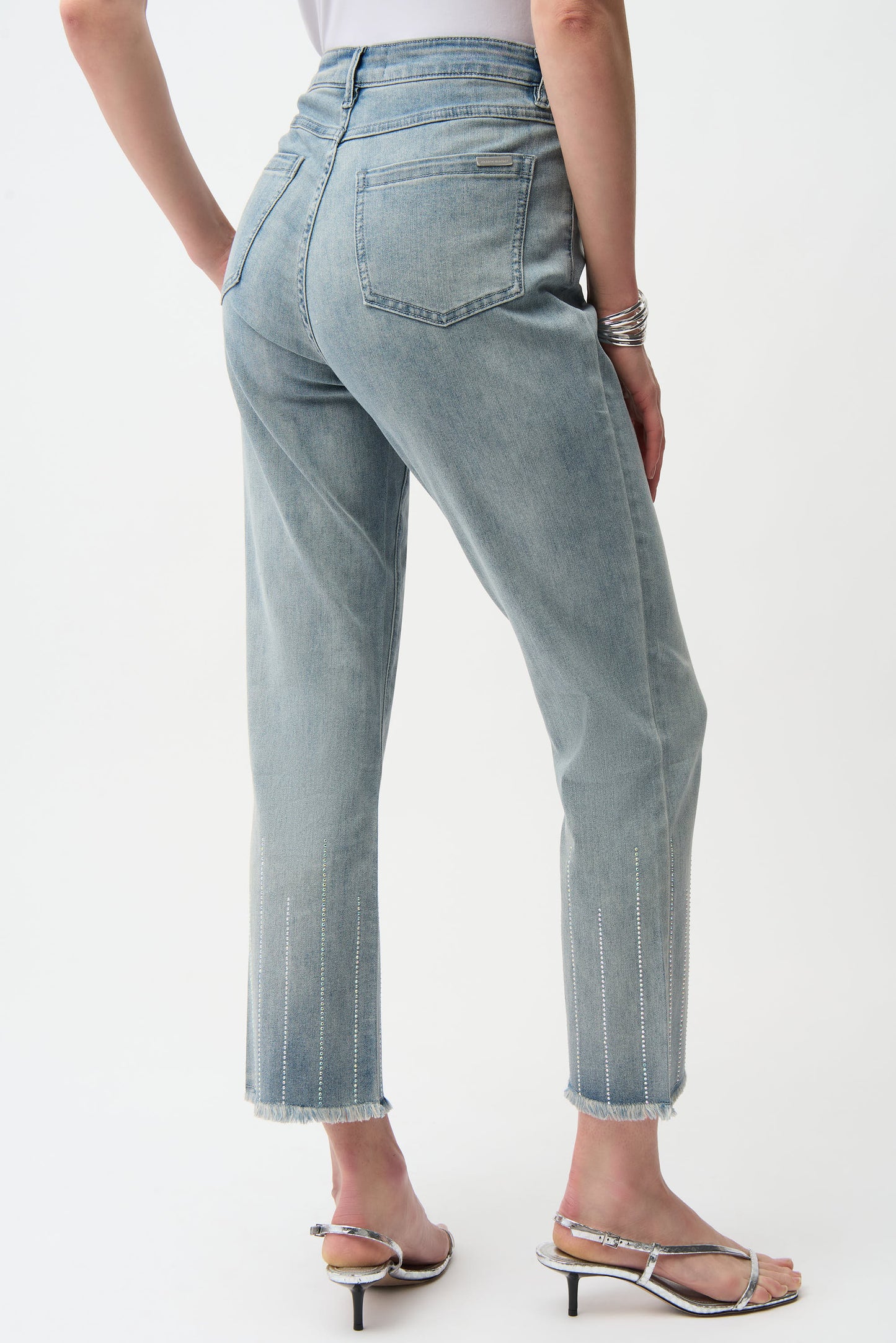 Straight Crop Jeans With Rhinestones 261945