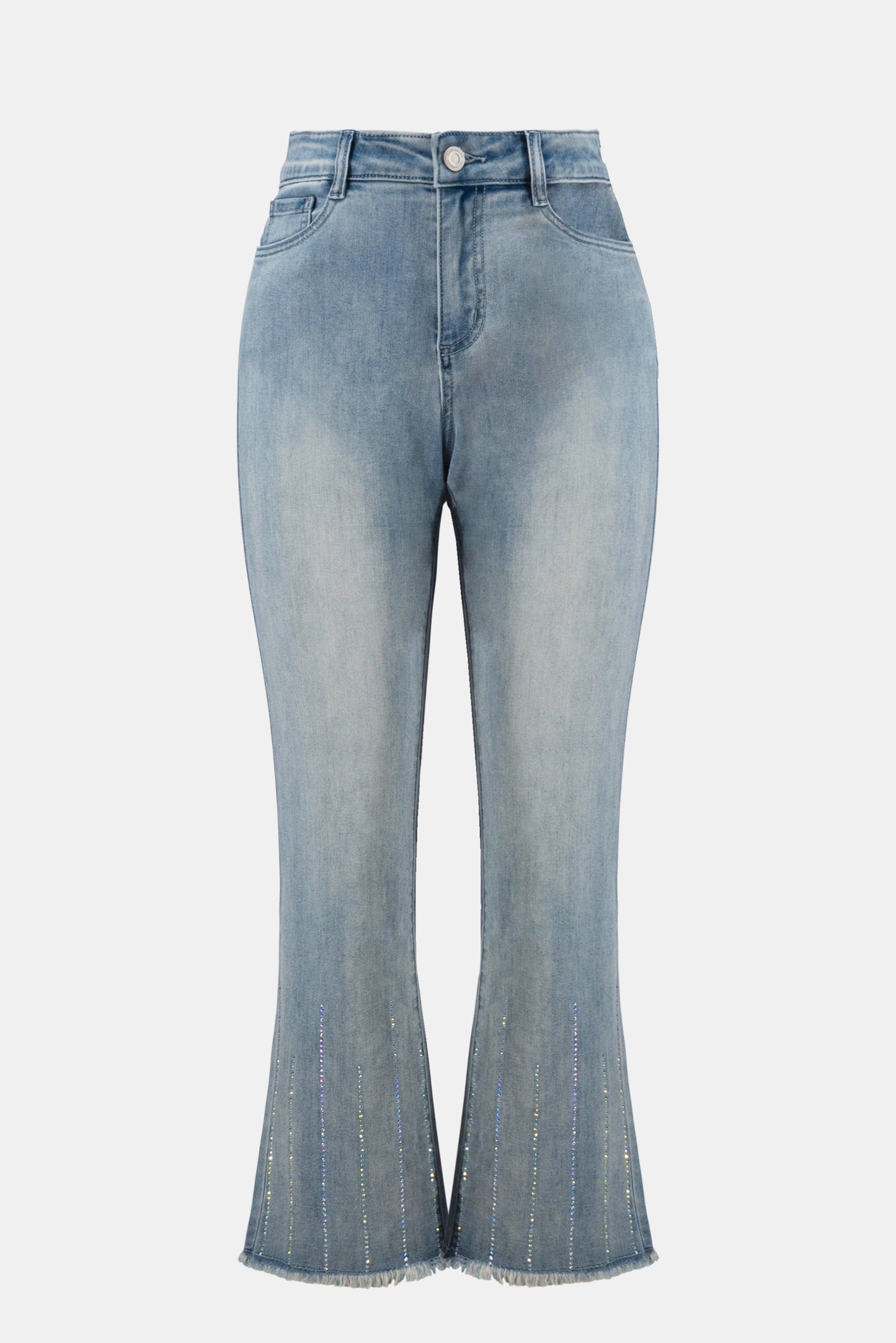 Straight Crop Jeans With Rhinestones 261945
