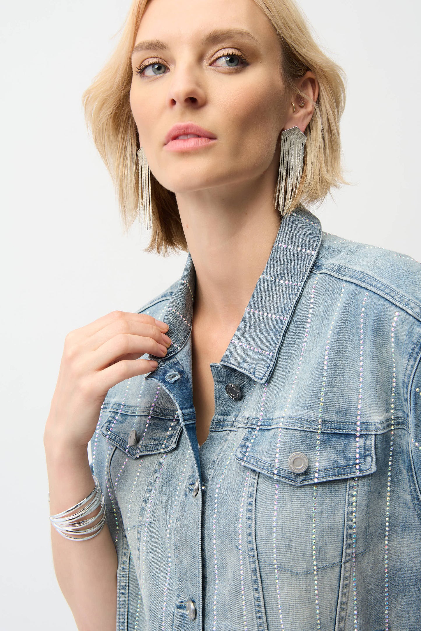 Denim Jacket With Rhinestones 261958