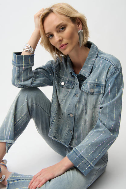 Denim Jacket With Rhinestones 261958