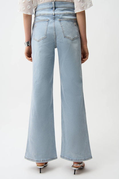 Wide Leg Jeans With Pearl and Rhinestones 261960