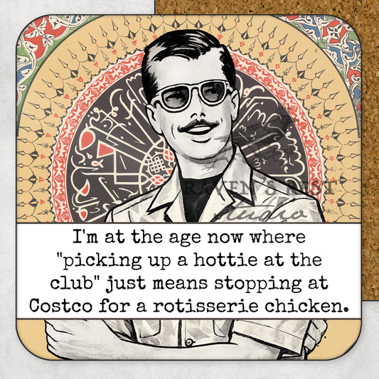 COASTER. Picking Up a Hottie. Cheeky Novelty Funny Vintage.