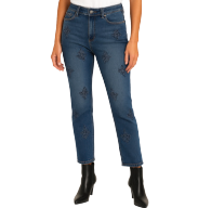 Embossed floral denim