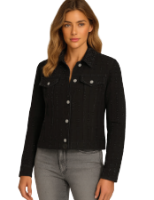 Black Bling Sparkle Denim Jacket