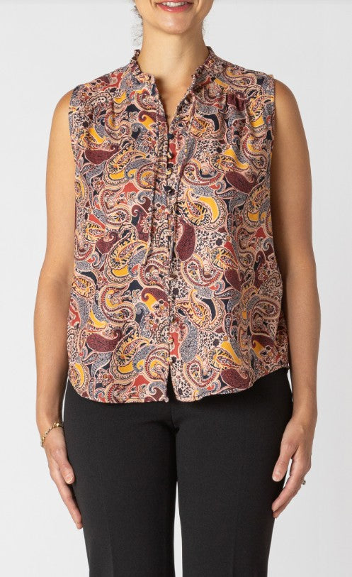 Wrap Blouse in Harvest Paisley
