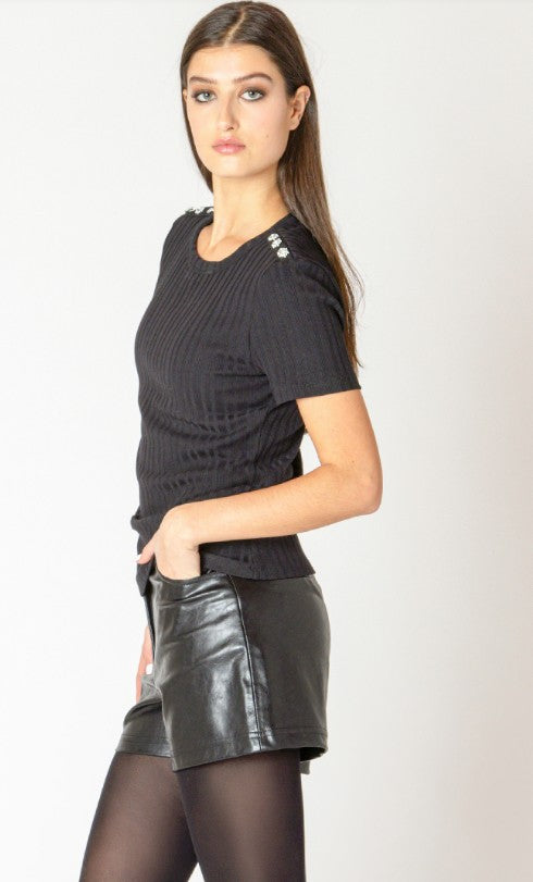 Embellished Ribbed Top 2624031