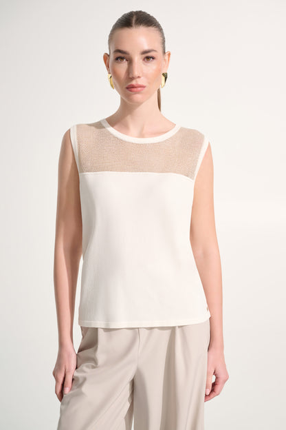 Soft Knit Straight Cami With Mesh Yoke 262612