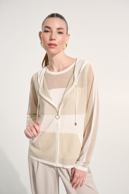 Soft Knit Straight Hooded Zip Jacket 262613