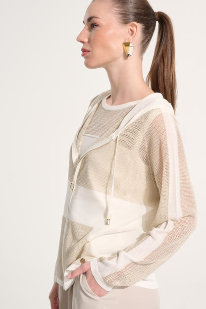 Soft Knit Straight Hooded Zip Jacket 262613