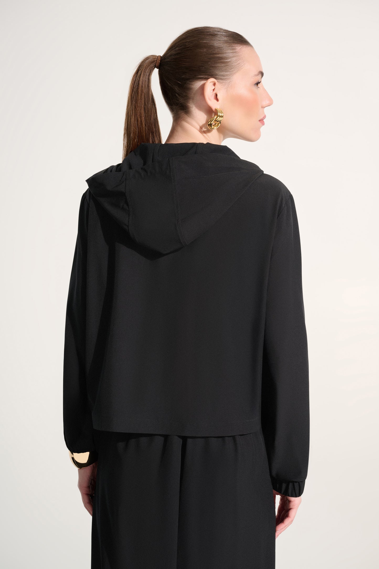 Stretch Woven Hooded Boxy Utility Jacket 262621