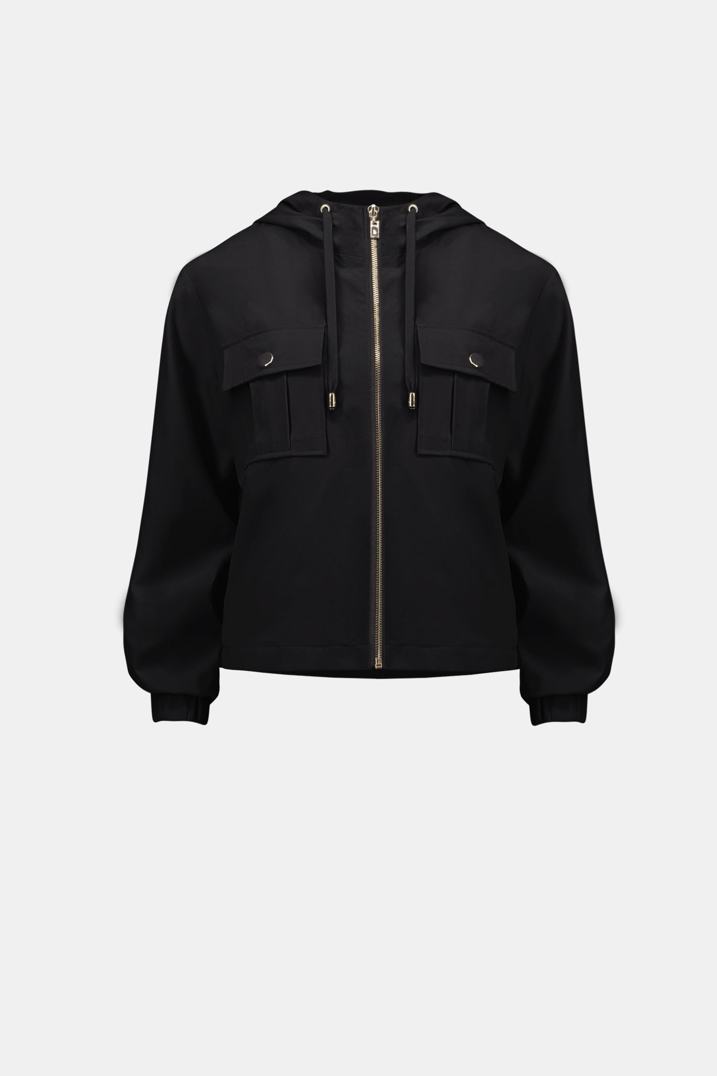 Stretch Woven Hooded Boxy Utility Jacket 262621