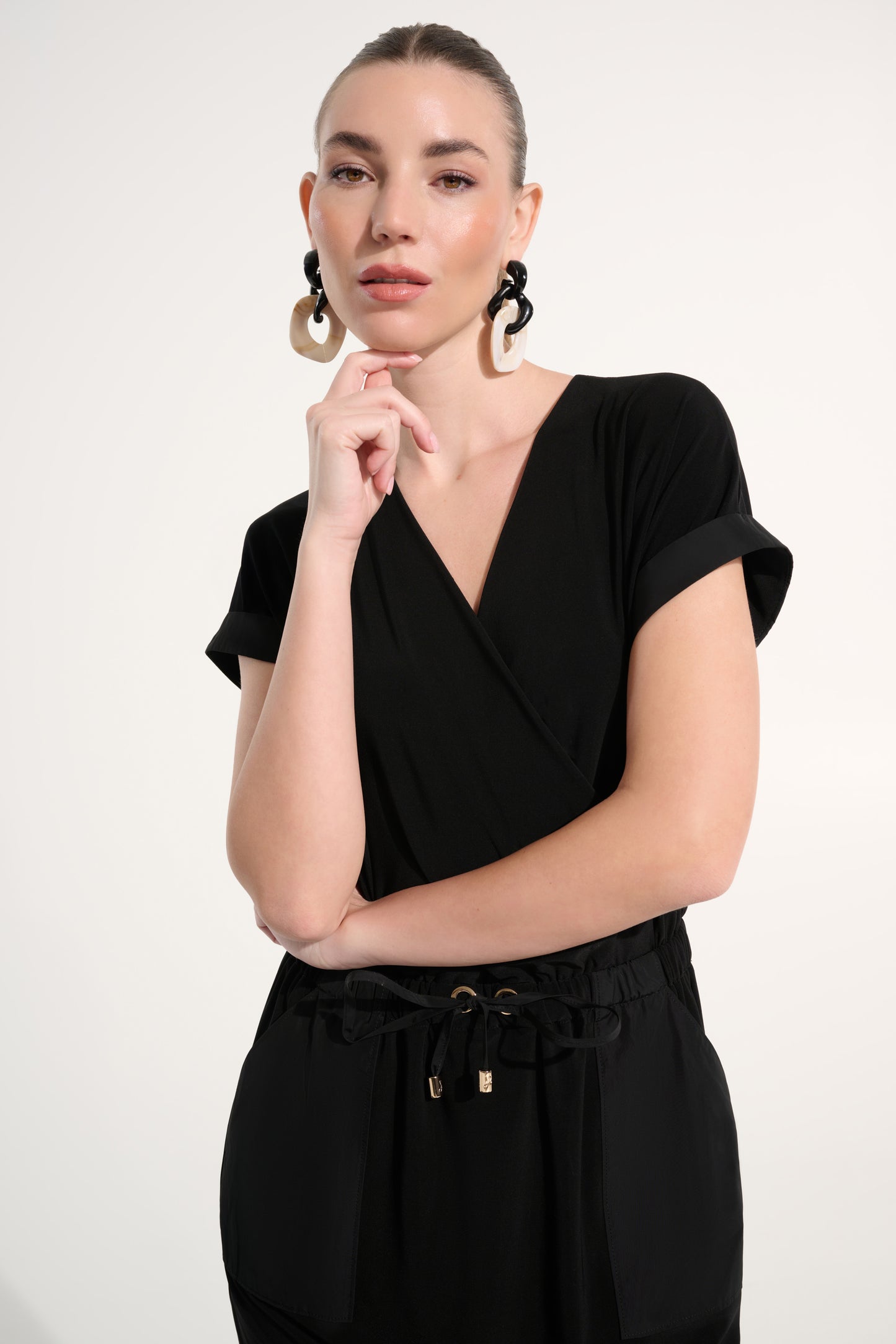 Silky Knit And Memory Straight Wrap Dress 262630