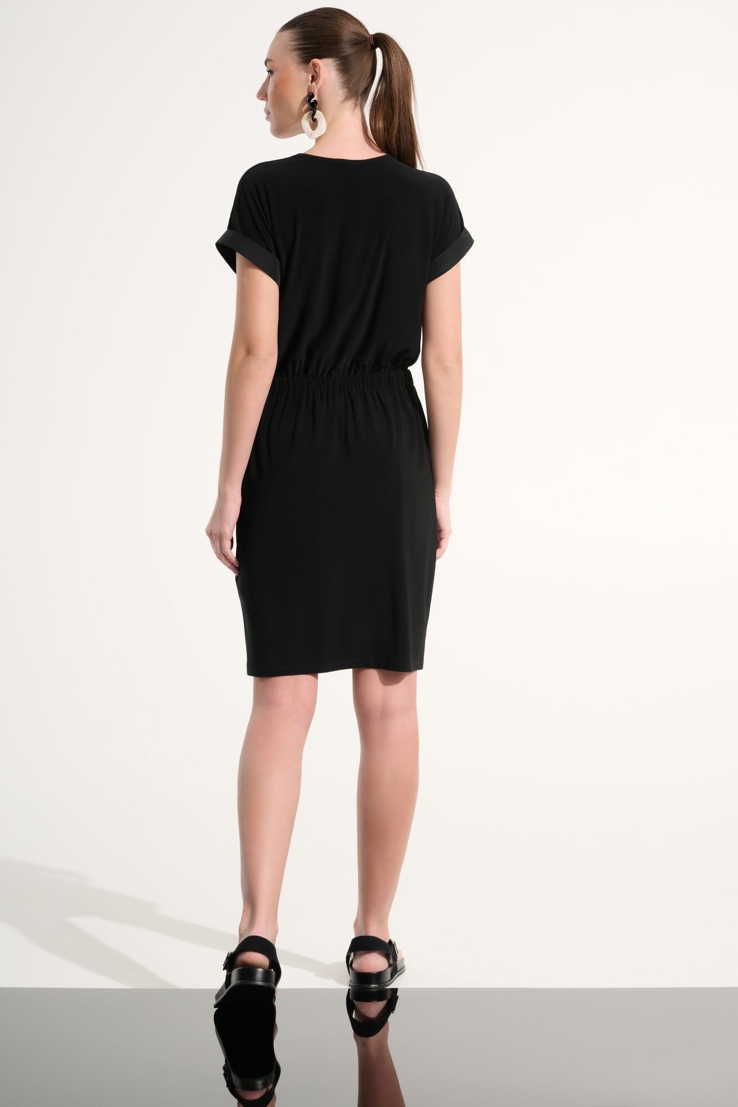 Silky Knit And Memory Straight Wrap Dress 262630