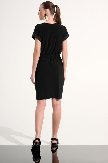 Silky Knit And Memory Straight Wrap Dress 262630