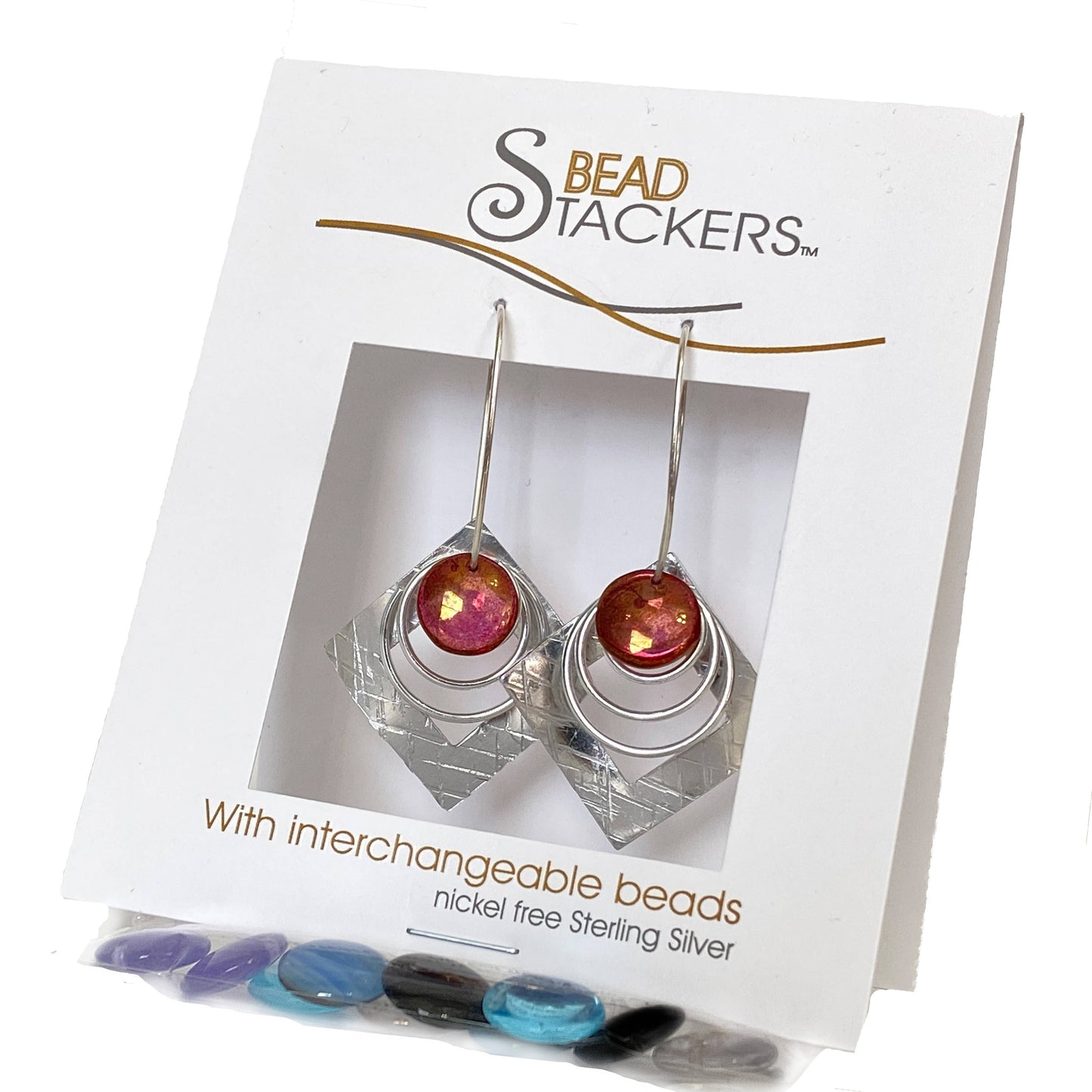TXSQ48 - Earrings come with 6 interchangeable colours.
