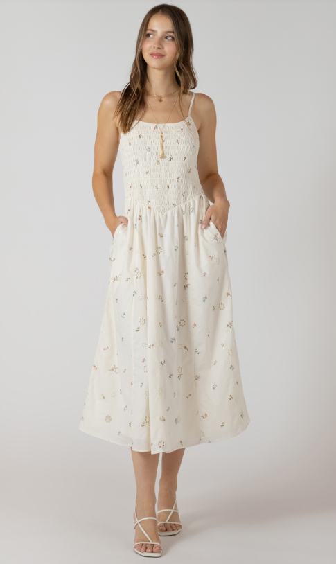 Smocked Detail Midi Dress 2722503
