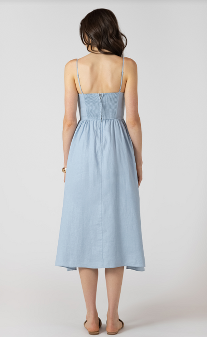 Light Denim Blue V-waist Maxi Dress 2722530