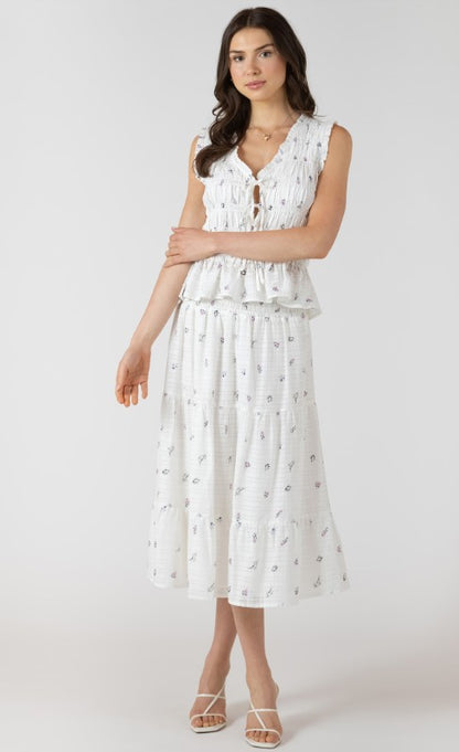 Smocked Waist Midi Skirt 2722714