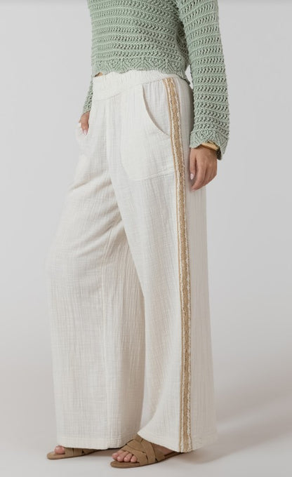 Crochet Trim Wide Leg Pant 2722729
