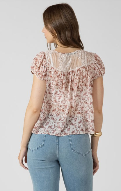 Lace Detail Tie Front Top 2723500