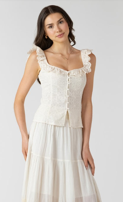 Button Front Eyelet Tank 2723504