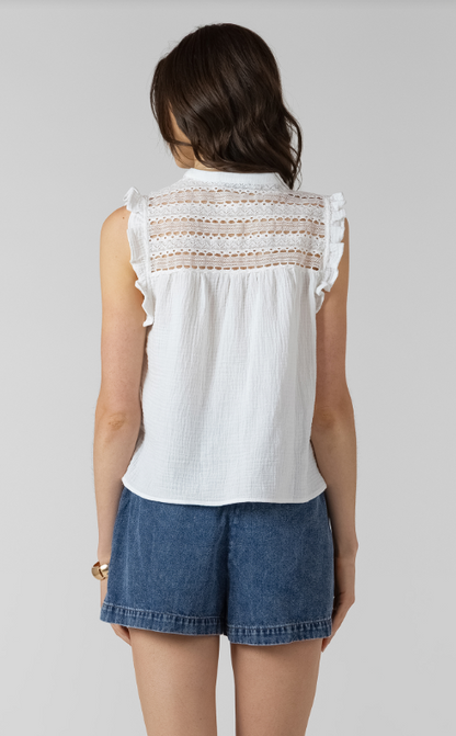 Lace Insert Button Front Blouse 2723512