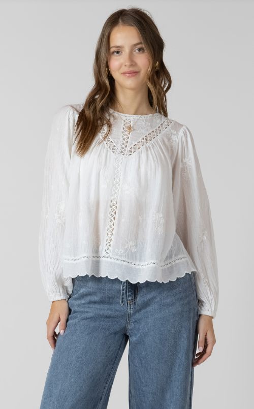 Crochet Detail Embroidered Blouse 2723706