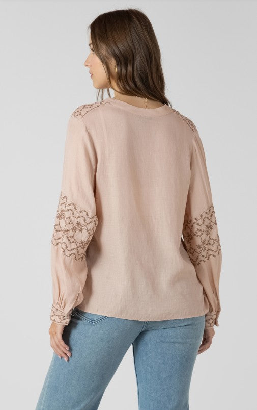 Embroidered Button Front Blouse 2723709