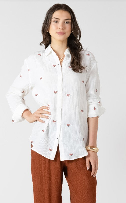 Textured Button Front Blouse 2723711