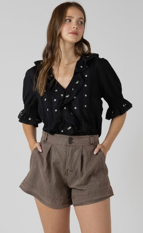 Ruffle Detail Embroidered Blouse 2723712