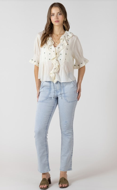 Ruffle Detail Embroidered Blouse 2723712