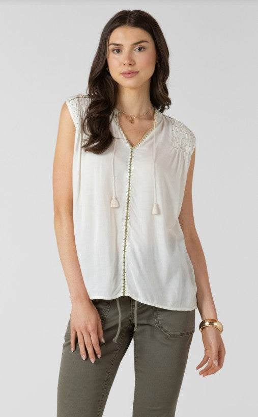 Beaded Contrast Trim Blouse 2723731