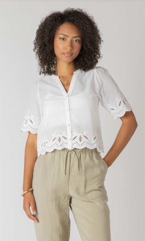 Eyelet Trim Blouse 2723740