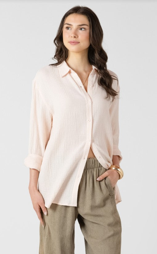 Textured Button Front Blouse 2723743