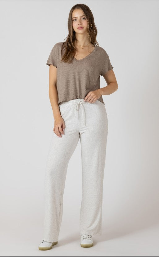 Lace Trim Waffle Top 2724009