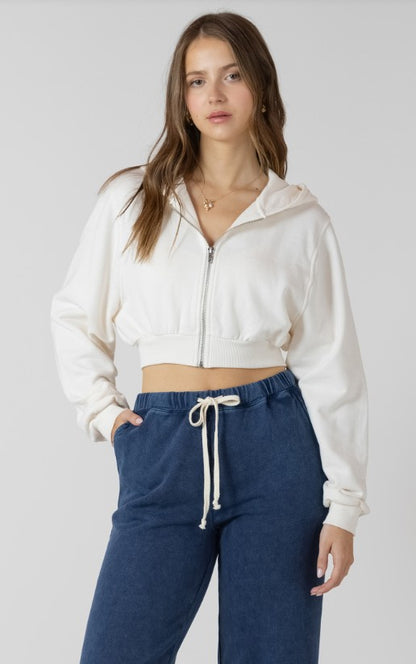 Cropped Zip-Front Hoodie 2724014