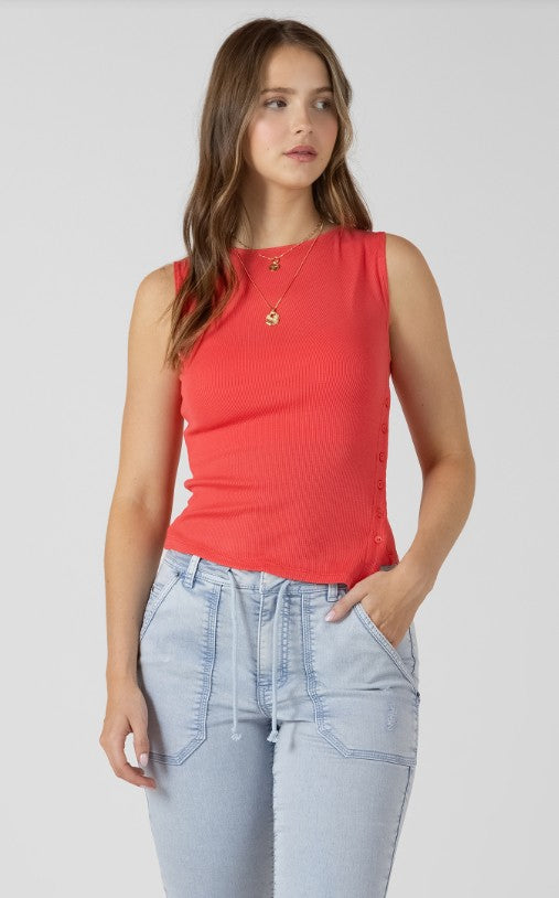 Assymetrical Button Detail Tank 2724024 SALE