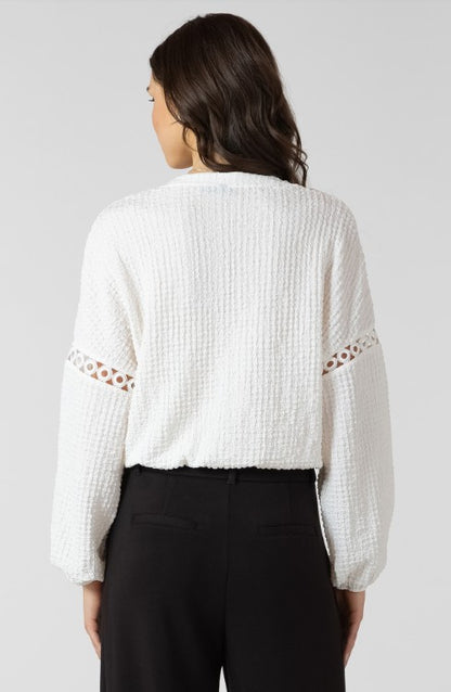 Lace Insert Textured Blouse 2724200