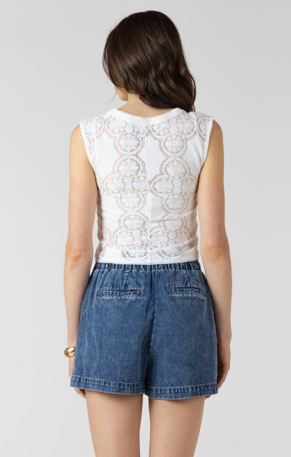 Lace Cutout Button Front Tank 2724201