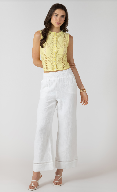 Lace Cutout Button Front Tank 2724201