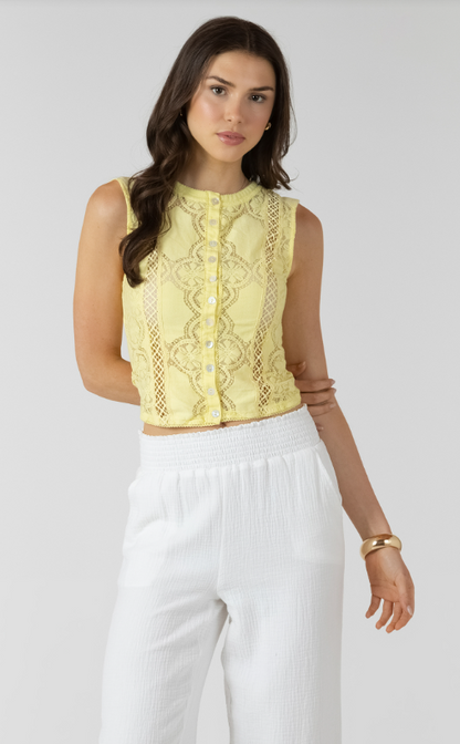 Lace Cutout Button Front Tank 2724201