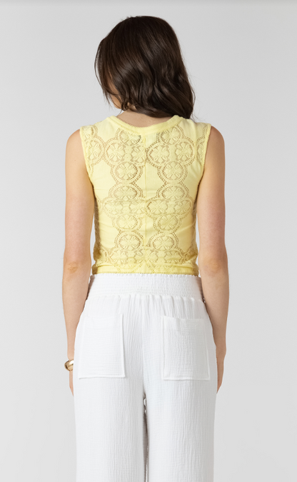 Lace Cutout Button Front Tank 2724201