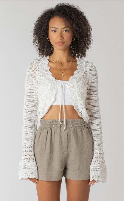 Tie Front Crochet Cardigan 2727253