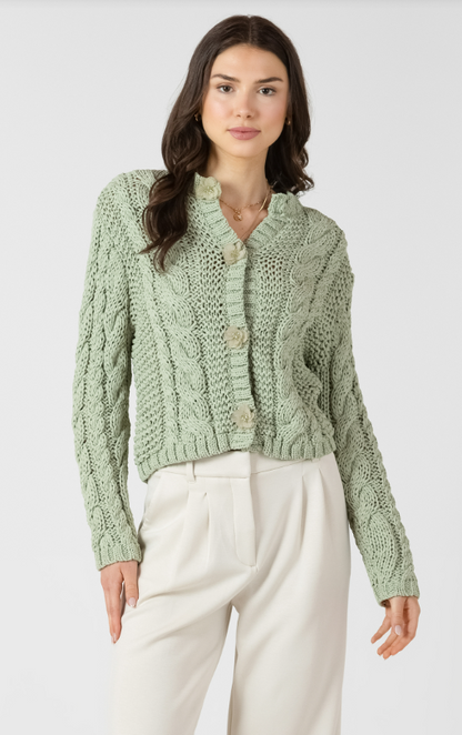 Floral Button Cable Cardigan 2727254